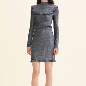 MAJE short knit dress with frills